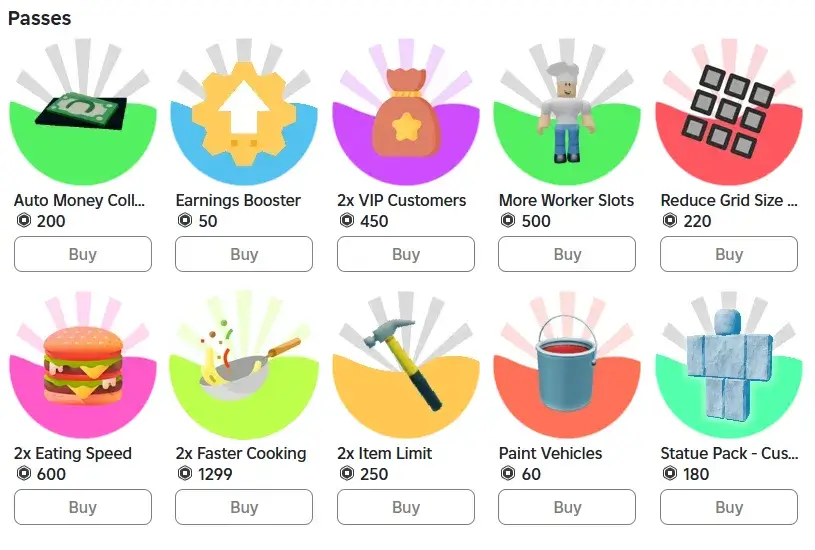 Restaurant Tycoon 2 passes